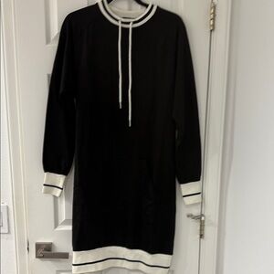 Black and White Long Sleeve Dress